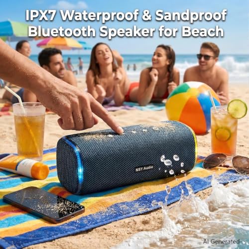 Bluetooth Shower Speaker, IPX7 Waterproof Pool Speaker | Interactive Tap-to-Play Drum Beats, 25H Playtime, LED Lights, Built-in Mic for Hands-Free Calls in Bathroom, Blue - color: Blue