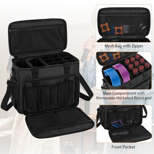 IBVIVIC 9 Slots Wireless Microphone Case, Microphone Carry Travel Bag | Mic Storage Bag with Shoulder Strap for Singing Party, Karaoke, Travel, Performances - size: 9 Slots