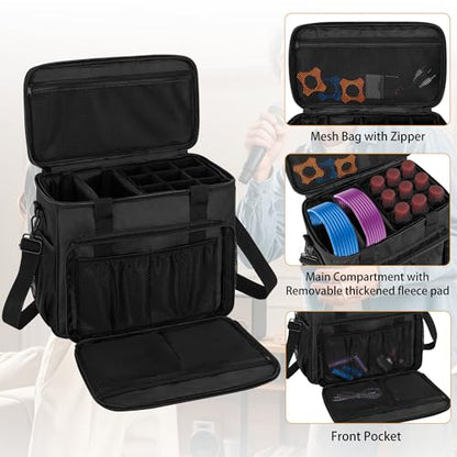 IBVIVIC 9 Slots Wireless Microphone Case, Microphone Carry Travel Bag | Mic Storage Bag with Shoulder Strap for Singing Party, Karaoke, Travel, Performances - size: 9 Slots