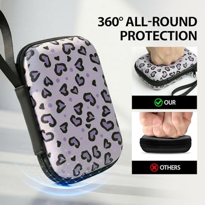 【Woyinger】 Printed EVA Hard Earbud Case Travel Organizer, Carrying Pouch for Wired & Wireless Earphones, Charging Cables, USB Flash Drives, Electronics Accessories Bag, Love - color: A1-Love