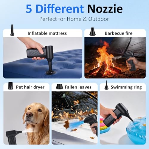 Compressed Air Duster, 130,000RPM Ultra-Powerful Cordless Electric Air Duster with 4000mAh Rechargeable Battery, 3-Gear Adjustable Air Blower for Keyboard, Computer, Car, Home Cleaning