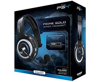 dreamGEAR-PS4 Prime Solo Single Ear Wired Gaming Headset - Echo Free Boom Mic and Inline Volume/Mute Controls