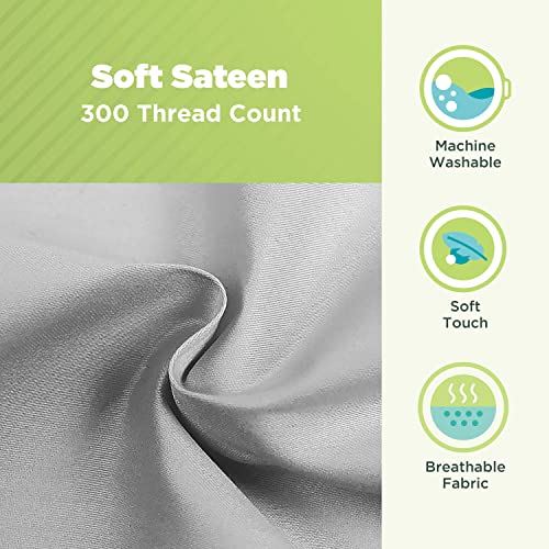 Cotton Neck Roll Pillowcase - Hypoallergenic and Smooth Natural Fabric Pillow Protector - Soft and Breathable Sateen Weave Pillow Cover with Enclosed Sleeve Design - Made in USA - Gray, 5" x 14" - color: Gray (Sateen Weave), size: 5" x 14"