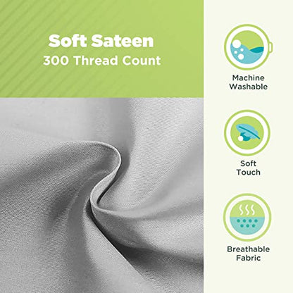 Cotton Neck Roll Pillowcase - Hypoallergenic and Smooth Natural Fabric Pillow Protector - Soft and Breathable Sateen Weave Pillow Cover with Enclosed Sleeve Design - Made in USA - Gray, 4" x 12" - color: Gray (Sateen Weave), size: 4" x 12"