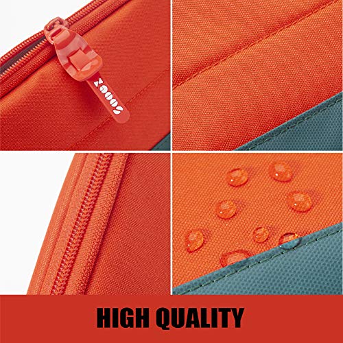 Sooez Wide-Opening Pencil Pen Case, Lightweight & Spacious Pencil Pouch Zipper Stationery Bag, Aesthetic Supply with Triangular Design for Adults, Orange - color: Orange