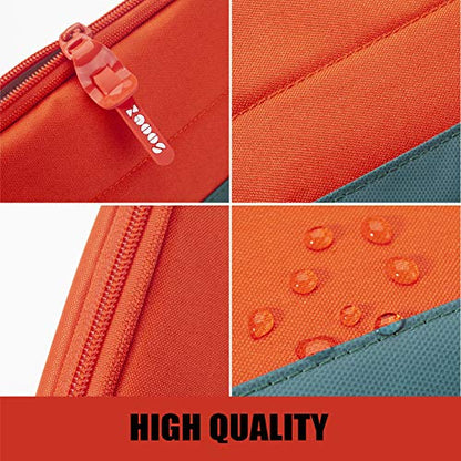 Sooez Wide-Opening Pencil Pen Case, Lightweight & Spacious Pencil Pouch Zipper Stationery Bag, Aesthetic Supply with Triangular Design for Adults, Orange - color: Orange
