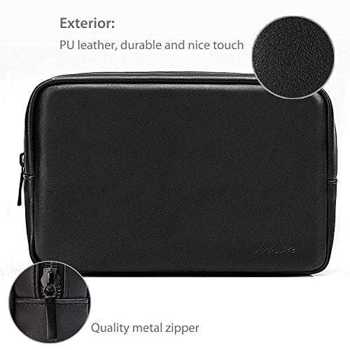 ProCase Accessories Bag Organizer Power Bank Case, Electronics Accessory Travel Gear Organize Case, Cable Management Hard Drive Bag -Black