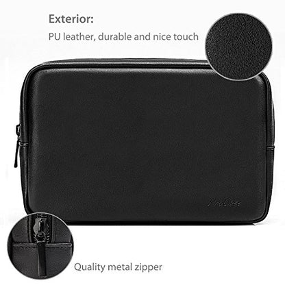 ProCase Accessories Bag Organizer Power Bank Case, Electronics Accessory Travel Gear Organize Case, Cable Management Hard Drive Bag -Black