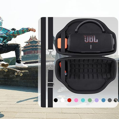 co2CREA Case for JBL Charge 6 Portable Bluetooth Speaker, Black | High-Density Foam Padding, Reinforced Handle, Detachable Shoulder Strap, Compact Lightweight Design, Dust Protection - color: Black Case
