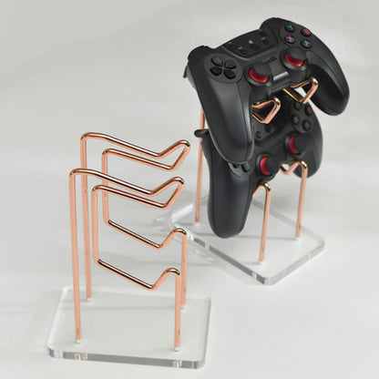 ARFUKA 2-Tier Universal Game Controller Headset Holder Stand, Dual Controller Holder, Gaming Accessories for Desktop Gamer Rose Gold