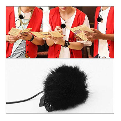 Lavalier Wind Muff 2 Pack Lapel Microphone Wind Muff 0.2/0.4 Inch Furry Lav Windscreen Windproof Wind Screen (0.2inch, Black) - color: Black, size: 0.2inch 2pcs