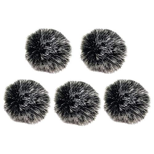 Lavalier Wind Muff 5 Pack Lapel Microphone Wind Muff 0.2/0.4 Inch Furry Lav Windscreen Windproof Wind Screen (0.2inch, Black/White) - color: Black/White, size: 0.2inch 5pcs