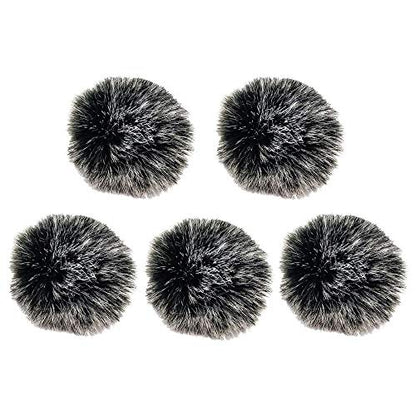 Lavalier Wind Muff 5 Pack Lapel Microphone Wind Muff 0.2/0.4 Inch Furry Lav Windscreen Windproof Wind Screen (0.2inch, Black/White) - color: Black/White, size: 0.2inch 5pcs