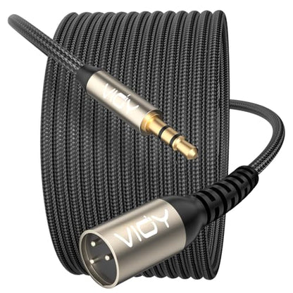 VIOY XLR to 3.5mm Cable 6.6FT, 1/8 TRS Male to XLR Male Unbalanced Cord - size: 6.6FT