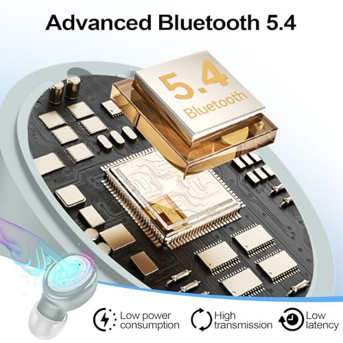 kurdene Wireless Earbuds Bluetooth 5.4 in Ear Buds Light Weight Headphones,Deep Bass Sound,Built in Mics Headset,Clear Calls Earphones for Sports Workout Light Blue - color: Blue