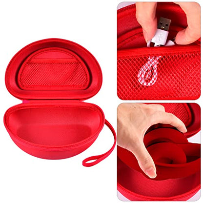 COMECASE Case for Beats Solo 4/Studio Pro Headphones with Mesh Pocket | Water-Resistant Hard Shell, Wrist Strap for Easy Carrying, Travel Storage, Fits Solo 2/3, Solo Pro and Studio3,Red, Bag Only - color: Red