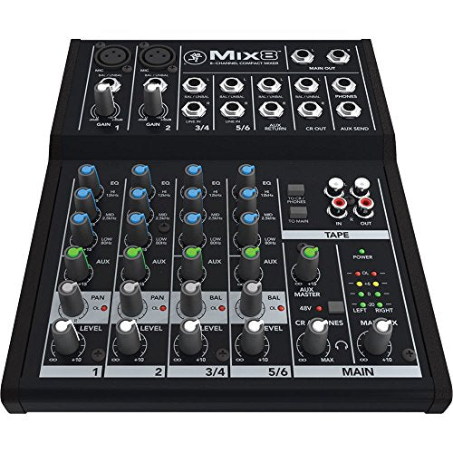 Mackie Mix Series Mix8 8-Channel Mixer, Black - size: Mix8
