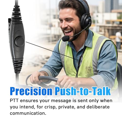 1 Wire Sl 300 Over Ear Sl7580e Headset Sl300 Headphone Sl3500e 1-pin Overhead One-Sided Earmuff Walkie Talkie Boom Mic Ear Piece Earpiece for Motorola sl300-u sl75500e tlk100 Radios
