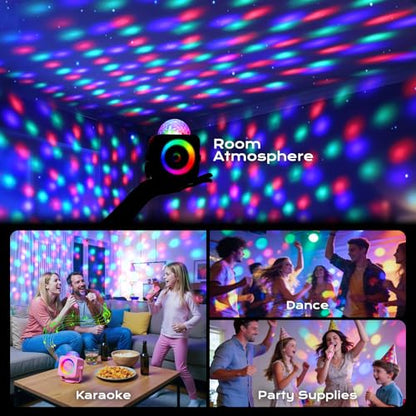 Mini Karaoke Microphone with Disco Light: Gifts for 3 4 5 6 7 8 9 10 11 12 Year Old Kids Girls Karaoke Machine 2 Microphones Toys for 3-15 Year Old Girl Birthday Gift Karaoke Machine for Family Party - color: Pink
