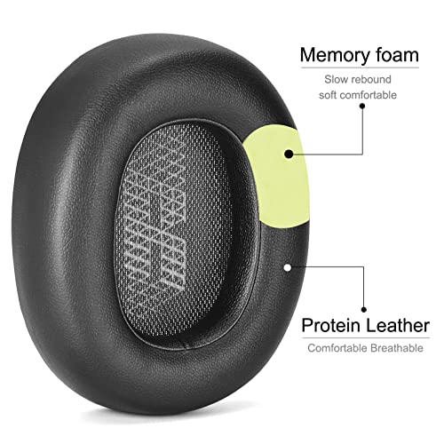 Defean Earpads for JBL E65/Live 650BTNC/660NC Headphones (Black) | Also for JBL E65/ Duet NC/Live 660/770 /780BTNC,Replacement Ear Cushions with Softer Leather, Noise Isolation Foam - color: Black