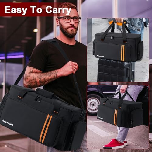 Mecozone DJ Gig Bag with 8 Detachable Dividers, DJ Cables Bag，Black