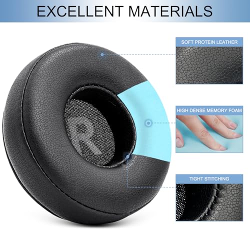 GEVO Ear Pads Replacement for Sony WH-CH500/CH510/CH520,MDR-ZX100/ZX110/ZX110NC/ZX220/XB200/ZX300/ZX330BT,MDR-V100/V150/V200/V250/V300/V400, Protein Leather Earpads Ear Cushions for DR-BT101 (Black)