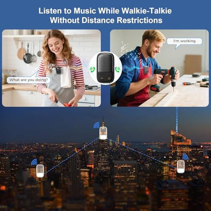 Wearable Bluetooth Speaker with Walkie-Talkie Function Based on Zello App | SUPERONE 2 Pack, IPX7 Waterproof Clip-on Speaker, Portable Speaker for Hands-Free Music/Calls, for Cycling/Hiking - style: 2 Item & Walkie Talkie Funtion