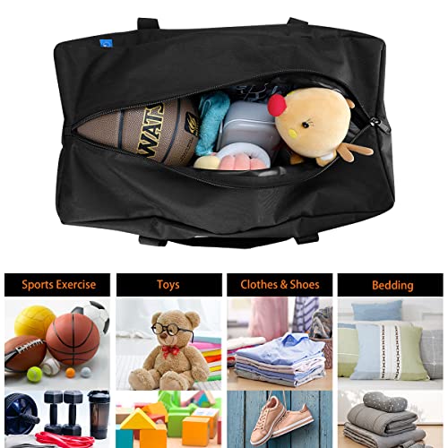 COOLBEBE 24x12x12 Inch Travel Duffle Bag, 53L Mid-Size Weekender, Black | Water Resistant for Overnight Trips, Camping, and Sports Gear Hauling - size: 24” x 12” x 12”