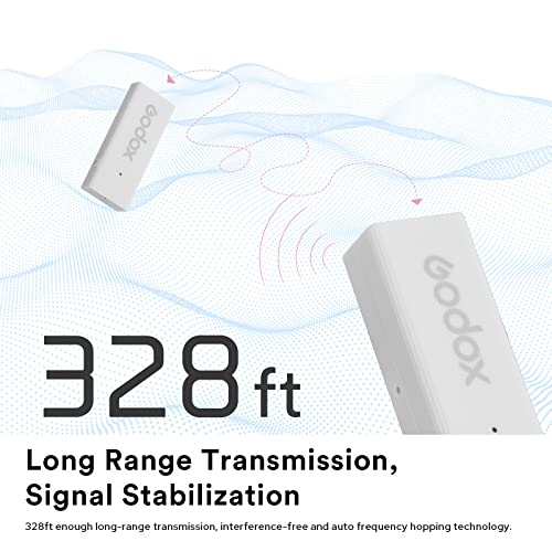 GODOX MoveLink Mini Wireless Microphone, 100m Range, 2.4GHz Noise Cancelling Mic, Omnidirectional Lavalier Microphone for Record Interviews, Vlogs | 2.4GHz Noise Cancelling, Omnidirectional Lapel Mic, 328ft Range, For Interview Vlog Shooting