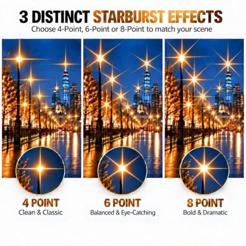 GREEN.L 55mm Star Filter Kit, 4/6/8 Point Rotatable Starburst Set - size: 55mm