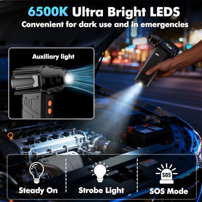 IVJ 180000RPM Cordless Electric Compressed Air Duster | 4 Gear Adjustable Mini Air Duster with LED Light, Dust Blower for Computer, Keyboard, House, Outdoor and Car