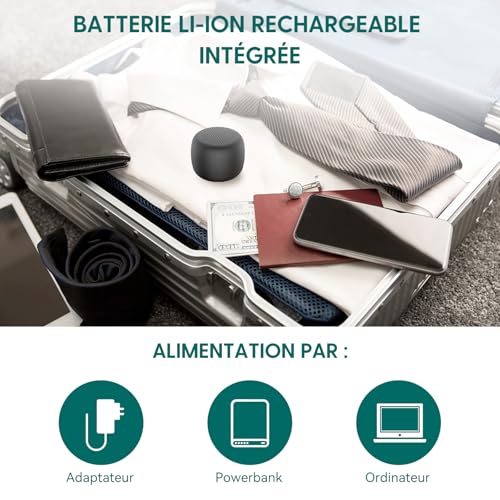 Babelio White Noise Sound Machine for Adults Kids Baby, Mini, 15 Non-looping Sounds, Timer, Memory Function, Easy to Pocket and Travel Black | USB-C Rechargeable, Auto-Off Timer, Lightweight Design, Last-Setting Memory, Easy To Pack And Carry, Black - col