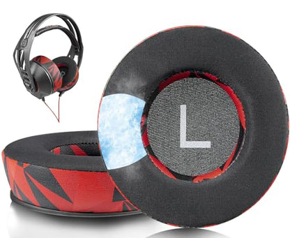 SOULWIT Earpads Replacement for Plantronics (Poly) Rig 400(400Pro HC, 400HS, 400HX, 400HA), 500(500E, 500HD, 500HX, 500HS)/505(505HS)/515(515HD) Headset - Rig CG Red Storm