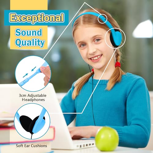 Classroom Headphones Bulk 50 Pack Class Set for School Students Kids and Adult -Sturdy Wired 3.5mm Plug (Mixed, 50 Pack) - color: Mixed, size: 50 Pack