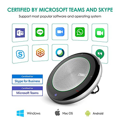 Yealink Bluetooth Speakerphone Conference Microphone Teams Certified CP700 USB Full Duplex Noise Reduction Algorithm Home Office 360° Voice Pickup (Package Without dongle) - color: CP700, size: Teams Certified