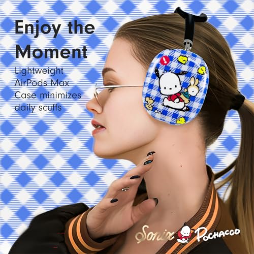 Sonix x Sanrio Protective Case for AirPods Max Headphones - Stylish TPU Hard Shell Ear Cup Covers | Gingham Pochacco - color: Gingham Pochacco