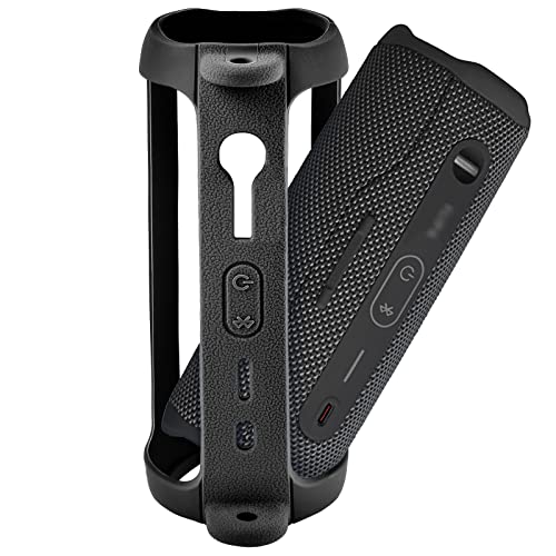 Comecase Silicone Case for JBL FLIP 6 Waterproof Portable Bluetooth Speaker - color: Black