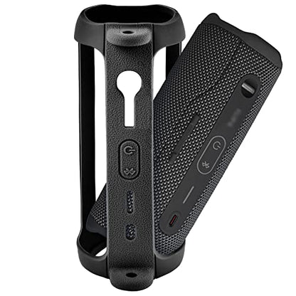 Comecase Silicone Case for JBL FLIP 6 Waterproof Portable Bluetooth Speaker - color: Black