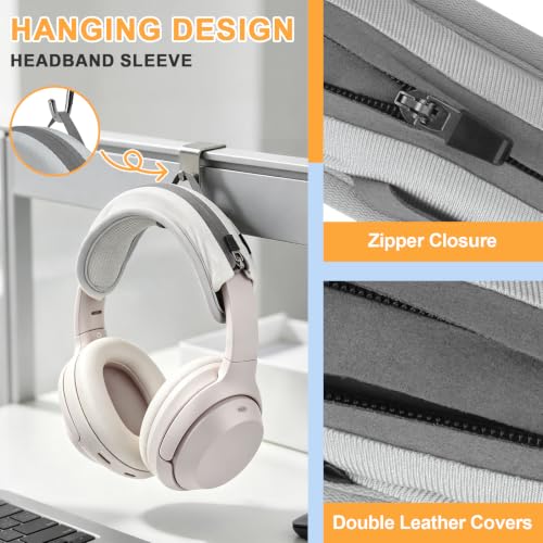 Universal Replacement Headphone Headband Cover, Headband Cushion Pad Cover Compatible with Sony, Bose, Beats, JBL Head Band Protector for Noise Canceling Stereo Headset (Silver Grey) - color: Silver Grey