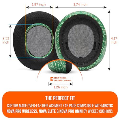 WC Freeze Nova Pro Wireless - Earpads for Arctis Nova Pro Wireless & More | Made by Wicked Cushions | Also fits SteelSeries Nova Elite & Nova Pro Omni(Doesn't Fit Other Models) | Emerald Tide - color: Emerald Tide