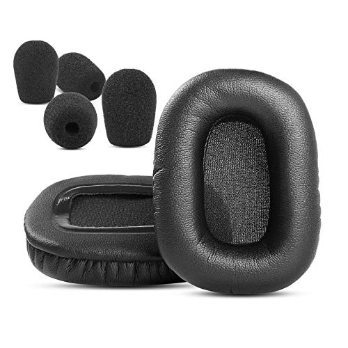 Replacement Ear Pads for VXI Blueparrott B450-XT B450XT Headset | (Earpads + Microphone Foam)Cushions with Soft Protein Leather and Memory Foam, Noise Isolation Foam - Black