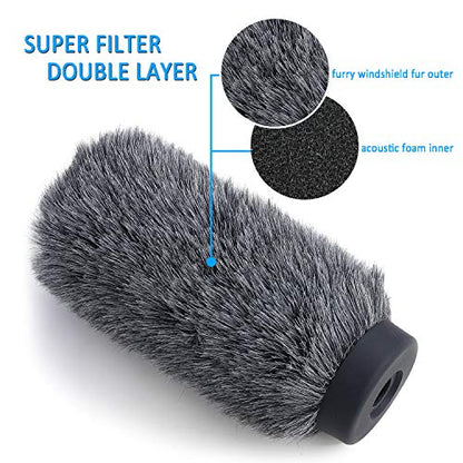 NTG3 Microphone Windscreen - Deadcat/Windmuff for Rode NTG-3, Sennheiser MKH416 Shotgun Mic, Wind Shield Up to 7.1" Long by YOUSHARES - color: 02_Gray