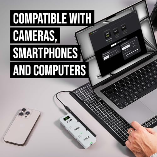 RØDE Wireless GO (Gen 3) – Compact Wireless Mic – Pristine Audio, 32-bit Float Recording, Automatic Level Control, for Phones, Cameras and Computers (White) | 32-bit Float Recording, Automatic Level Control, for Phones, Cameras and Computers (White) - col