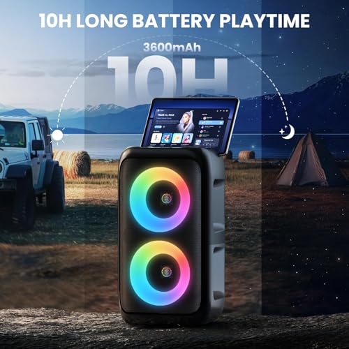 Bluetooth Speaker with 3 Wireless Microphones, Portable Party Speaker for Adults & Kids with Lights, Speakers Bluetooth Wireless, Floorstanding Speakers Support TWS/AUX/USB/TF Card for Home Party Gift - size: 3 Mics