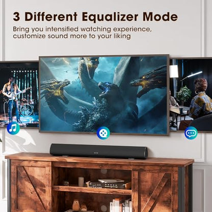 BESTISAN Soundbar, TV Sound Bar with Wired HDMI and Wireless Bluetooth 5.0 Home Theater System (28 Inch, Enhanced Bass Technology, 3-Inch Drivers, Bass Adjustable, Wall Mountable, DSP) - color: 28 inch black