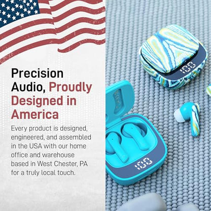 Groovz True Wireless Earbuds with Charging Case - Designed and Engineered in The USA - IPx4 Water Resistant Bluetooth Earbuds Compatible with Apple & Android - 27Hr Battery Life - Deep Purple - color: Deep Purple