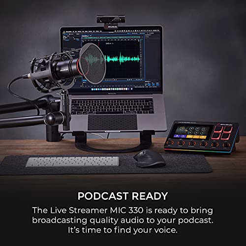 AVerMedia Live Streamer MIC 330 - Creators Cardioid Dynamic XLR Microphone for Live Streaming and Podcasting (AM330) ,Black