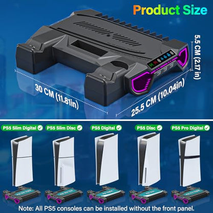 Cooling Station for PS5/Slim/Pro Standard Disc/Digital Console - color: Black