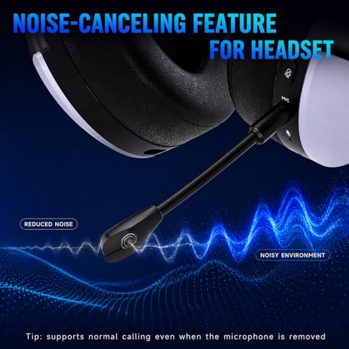 syndesmos Wireless PS5 Headset, 2.4GHz Gaming Headset for PS5, PC, Switch, Bluetooth 5.3 Headphones with Noise Canceling Mic, 7.1 Surround Sound, Low-Latency, 45H Battery, White - color: White