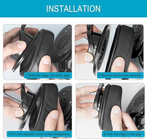 Replacement Ear Pads for Sony MDR 7506 V6 V7 MDR-CD900ST (Black) | Mesh Fabric MDR Headphones Earpad Cushions with Memory Foam